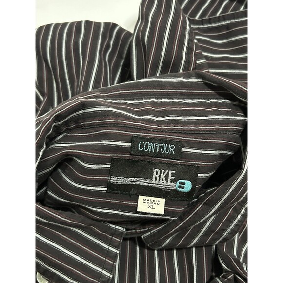 BKE Buckle Contour Shirt Mens XL Extra Large? Black Striped Long Sleeve Button - Picture 2 of 8